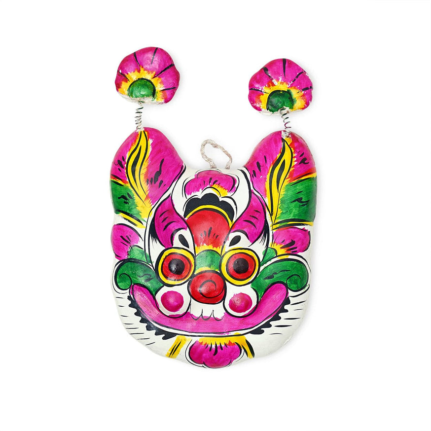 TIGER Face - Fengxiang Clay Sculpture Walldecor Painted.