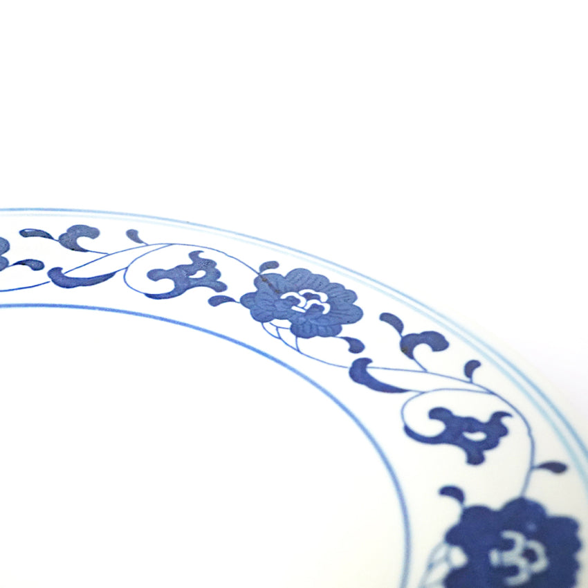 Blue Hibiscus Ceramic Plate.