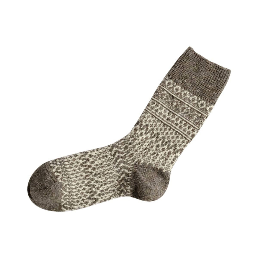 Wool Jacquard Socks - Gray.