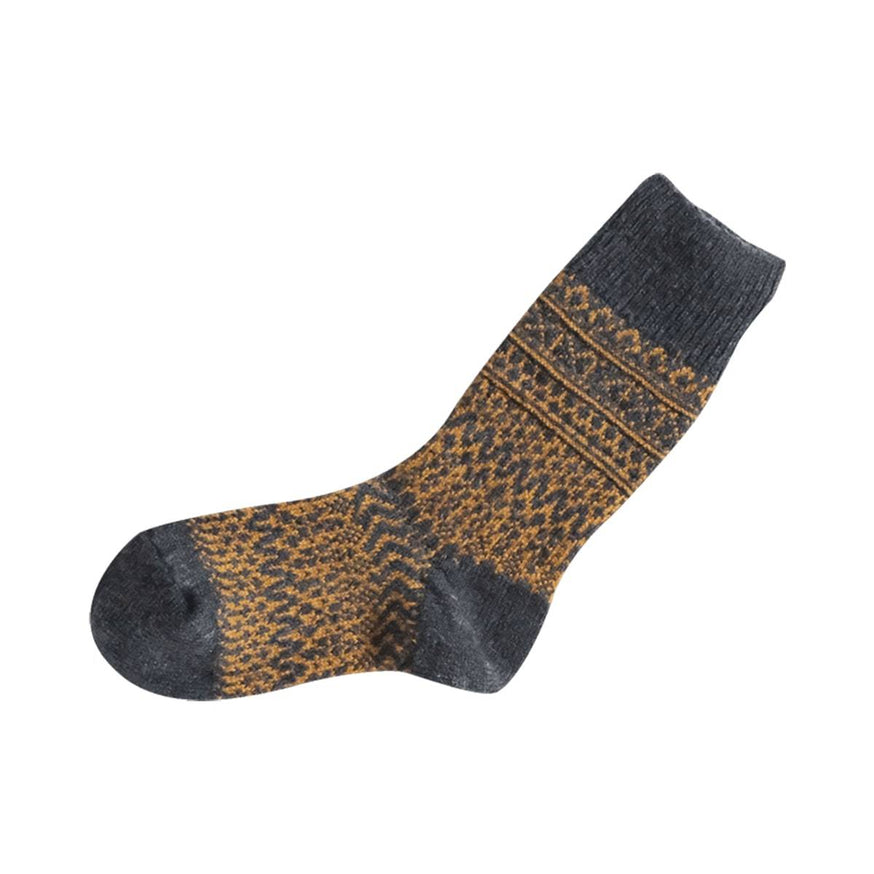 Wool Jacquard Socks - Navy.