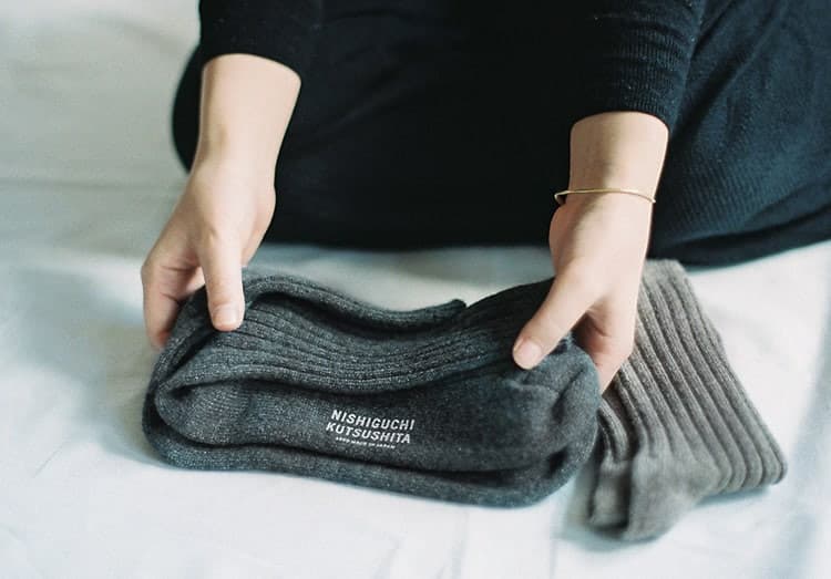 Cashmere Ribbed Socks Amber.