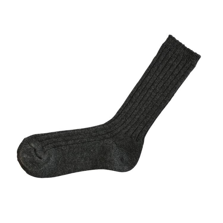 Cashmere Ribbed Socks Charcoal.