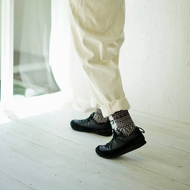 Wool Jacquard Socks - Gray.